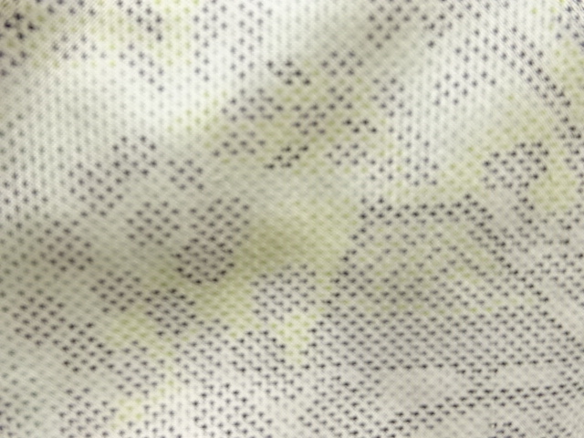 アンティーク　家屋に樹木模様織出し本場白大島紬着物（5マルキ）